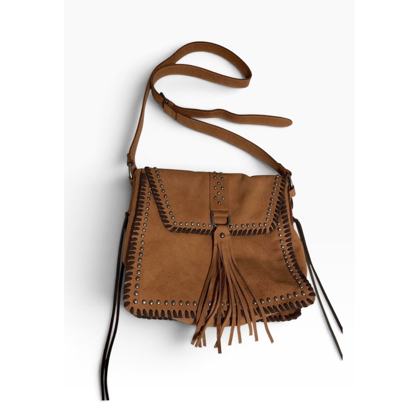 Delila Purse Lea Women's Ring Tassel Leather Hobo. Fringe Brown Soft Leather